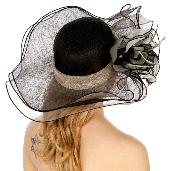 Multicolored flower Sinamay dress hat main image 2